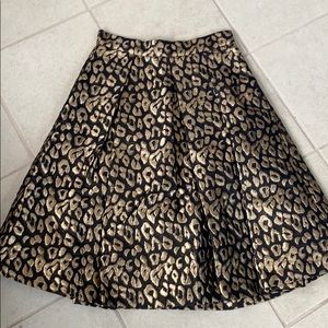 Eliza J leopard gold and black skirt